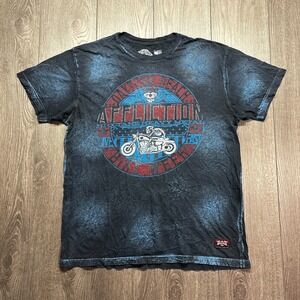Affliction American Customs T Shirt Gray Blue Size XL Made In USA Daytona